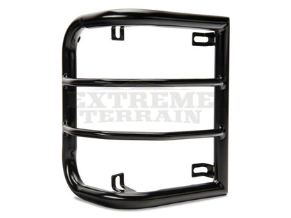 RedRock Wrap-Around Tail Light Guards; Gloss Black (07-18 Jeep Wrangler JK)