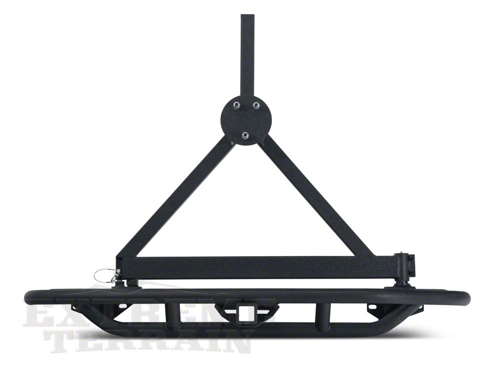 RedRock Tubular Rock Crawler Rear Bumper with Tire Carrier; Textured Black (97-06 Jeep Wrangler TJ)