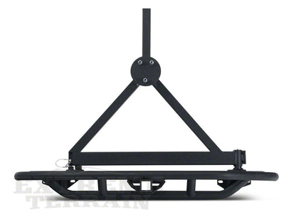 RedRock Tubular Rock Crawler Rear Bumper with Tire Carrier; Textured Black (97-06 Jeep Wrangler TJ)
