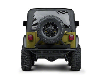RedRock Tubular Rock Crawler Rear Bumper with Tire Carrier; Textured Black (97-06 Jeep Wrangler TJ)