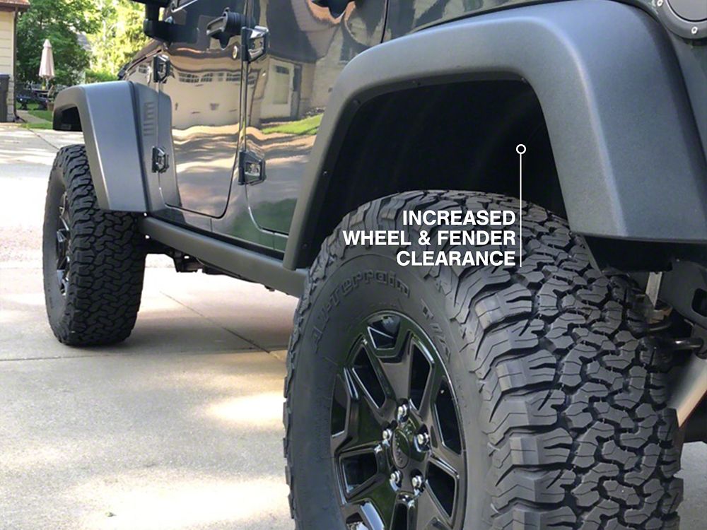 RedRock 1.50-Inch Wheel Spacers; Black; 5x5 (07-18 Jeep Wrangler JK)