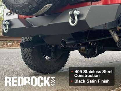 RedRock Dual Outlet Axle-Back Exhaust with Black Tips (07-18 Jeep Wrangler JK)