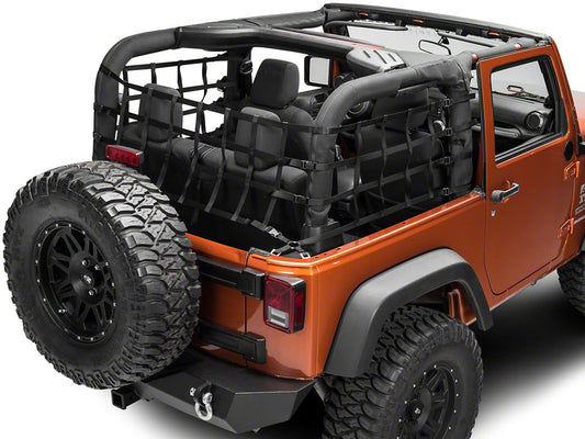 RedRock Cargo Wrap Around Net; One Piece (07-18 Jeep Wrangler JK 2-Door)