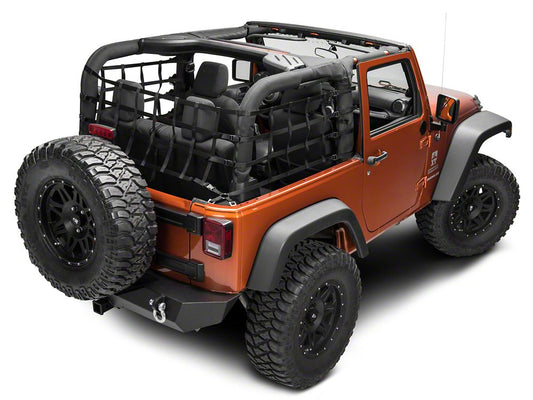 RedRock Cargo Wrap Around Net; One Piece (07-18 Jeep Wrangler JK 2-Door)