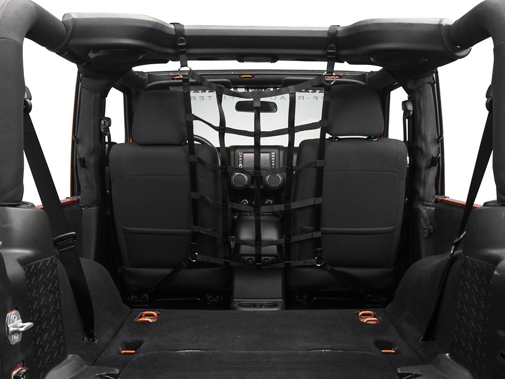 RedRock Front Pet Barrier Net; Black (07-18 Jeep Wrangler JK 2-Door)
