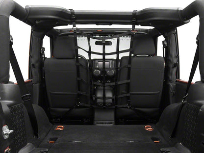RedRock Front Pet Barrier Net; Black (07-18 Jeep Wrangler JK 2-Door)