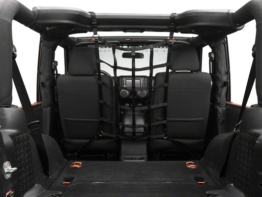 RedRock Front Pet Barrier Net; Black (07-18 Jeep Wrangler JK 2-Door)