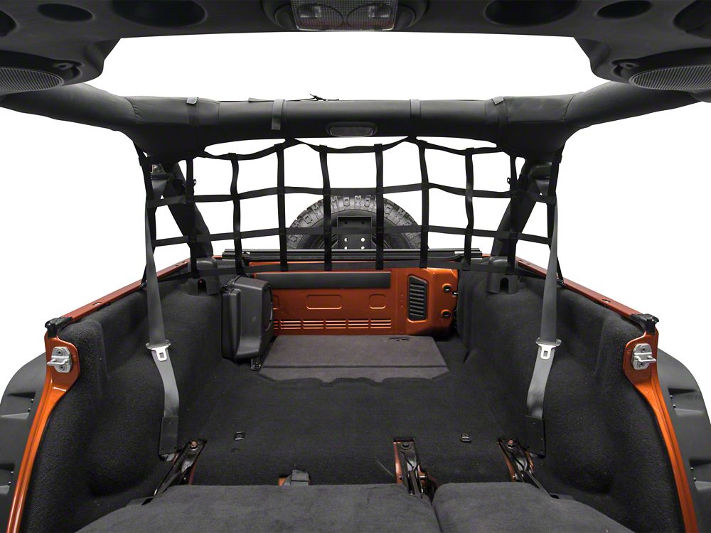 RedRock Rear Pet Barrier Net; Black (07-18 Jeep Wrangler JK 4-Door)
