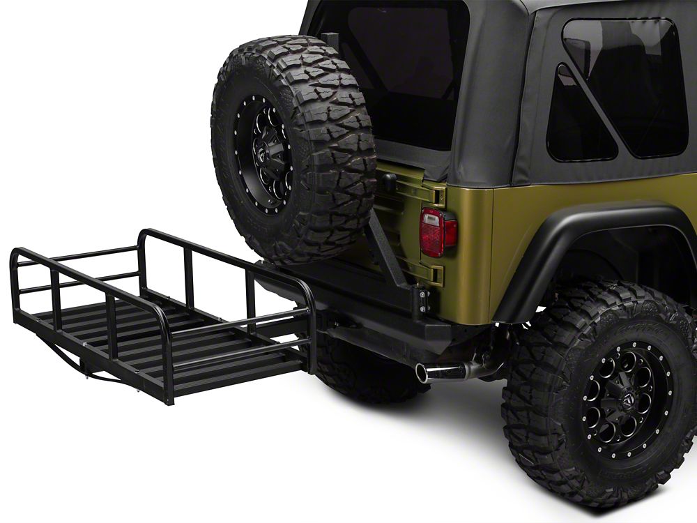 RedRock Hitch Mounted Cargo Rack; 12-Inch XL (87-06 Jeep Wrangler YJ & TJ)