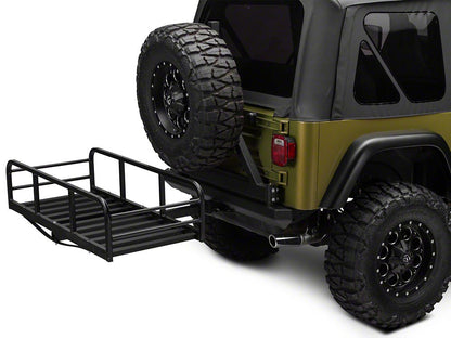 RedRock Hitch Mounted Cargo Rack; 12-Inch XL (87-06 Jeep Wrangler YJ & TJ)