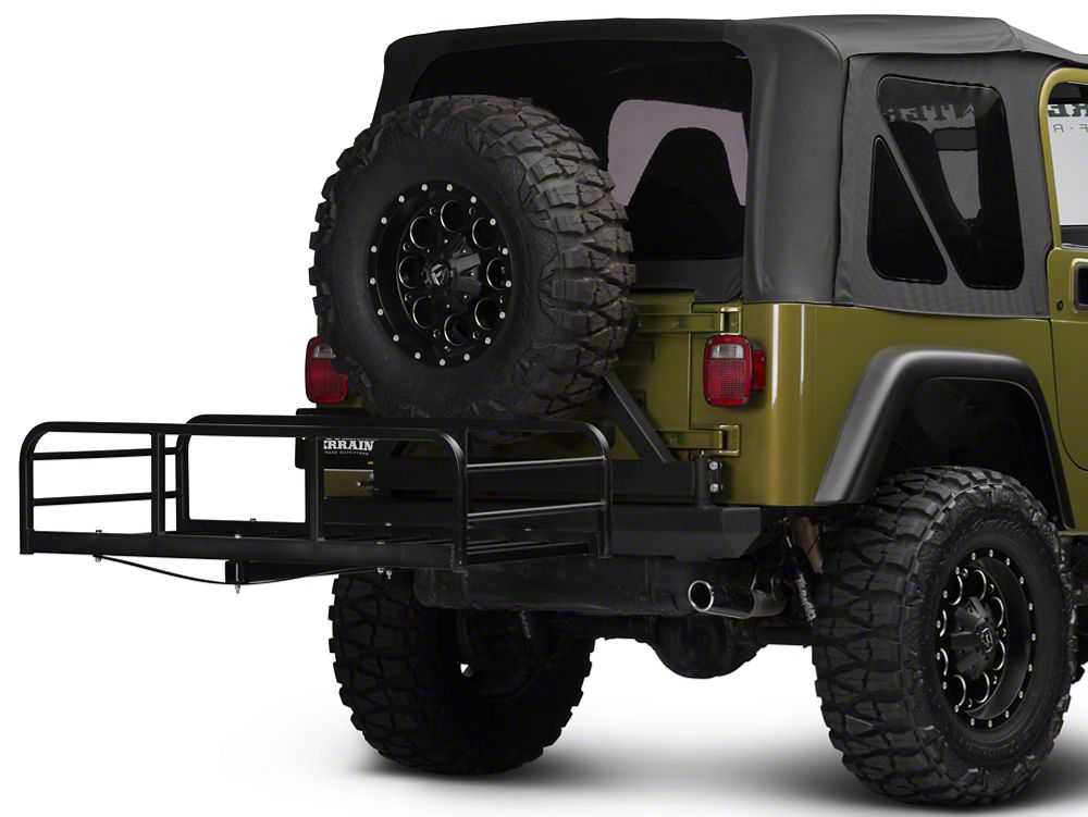 RedRock Hitch Mounted Cargo Rack; 12-Inch XL (87-06 Jeep Wrangler YJ & TJ)