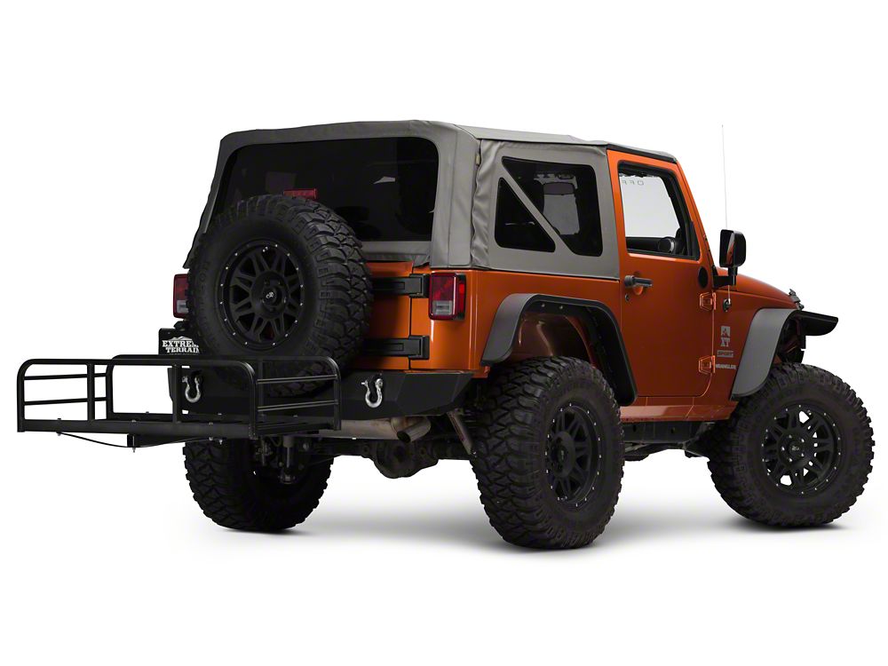 RedRock Hitch Mounted Cargo Rack; 12-Inch XL (07-25 Jeep Wrangler JK & JL)