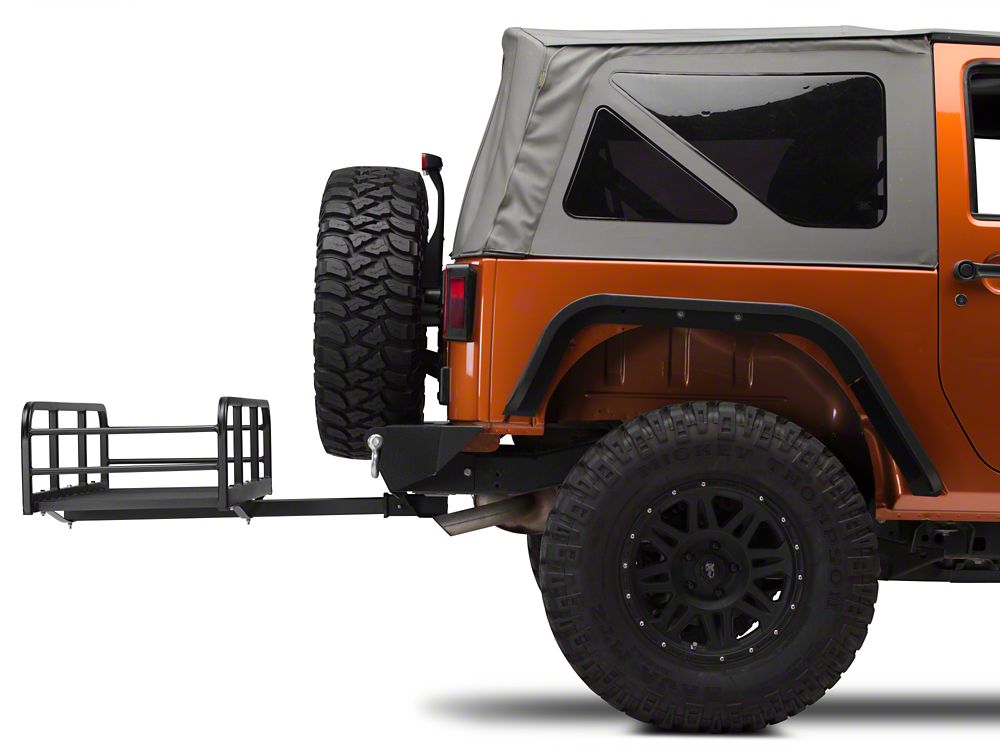 RedRock Hitch Mounted Cargo Rack; 12-Inch XL (07-25 Jeep Wrangler JK & JL)