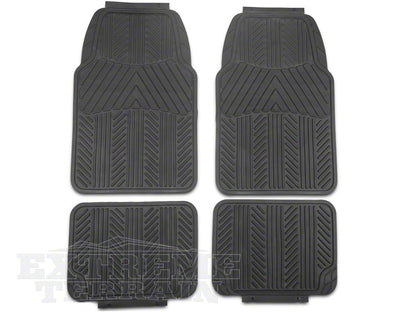 RedRock 4-Piece All-Weather Floor Mats; Black (Universal; Some Adaptation May Be Required)