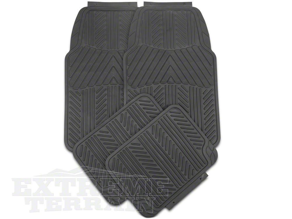 RedRock 4-Piece All-Weather Floor Mats; Black (Universal; Some Adaptation May Be Required)