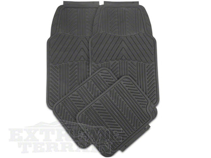 RedRock 4-Piece All-Weather Floor Mats; Black (Universal; Some Adaptation May Be Required)