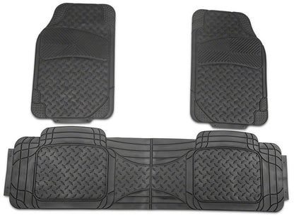 RedRock All-Weather Floor Mat Set with One-Piece Rear Mat; Black (20-25 Jeep Gladiator JT)
