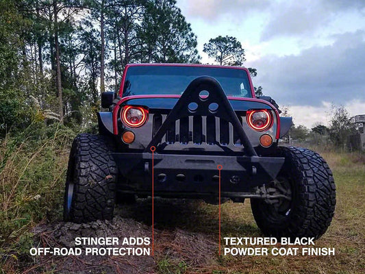 RedRock Stubby Winch Front Bumper with Stinger Bar (07-18 Jeep Wrangler JK)