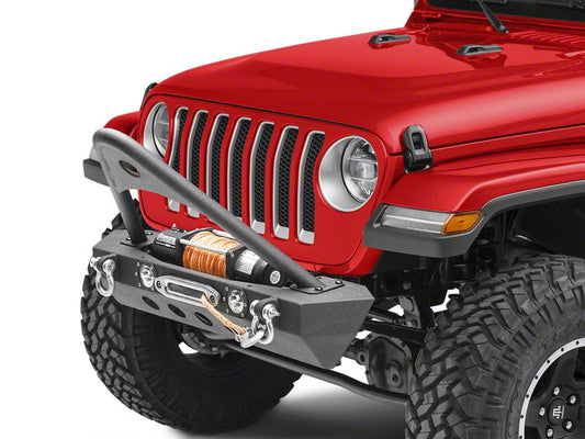 RedRock Stubby Winch Front Bumper with LED Lights and Stinger Bar (18-25 Jeep Wrangler JL)