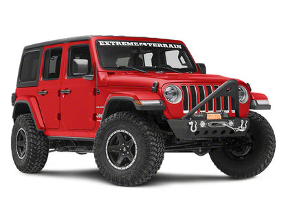 RedRock Stubby Winch Front Bumper with LED Lights and Stinger Bar (18-25 Jeep Wrangler JL)