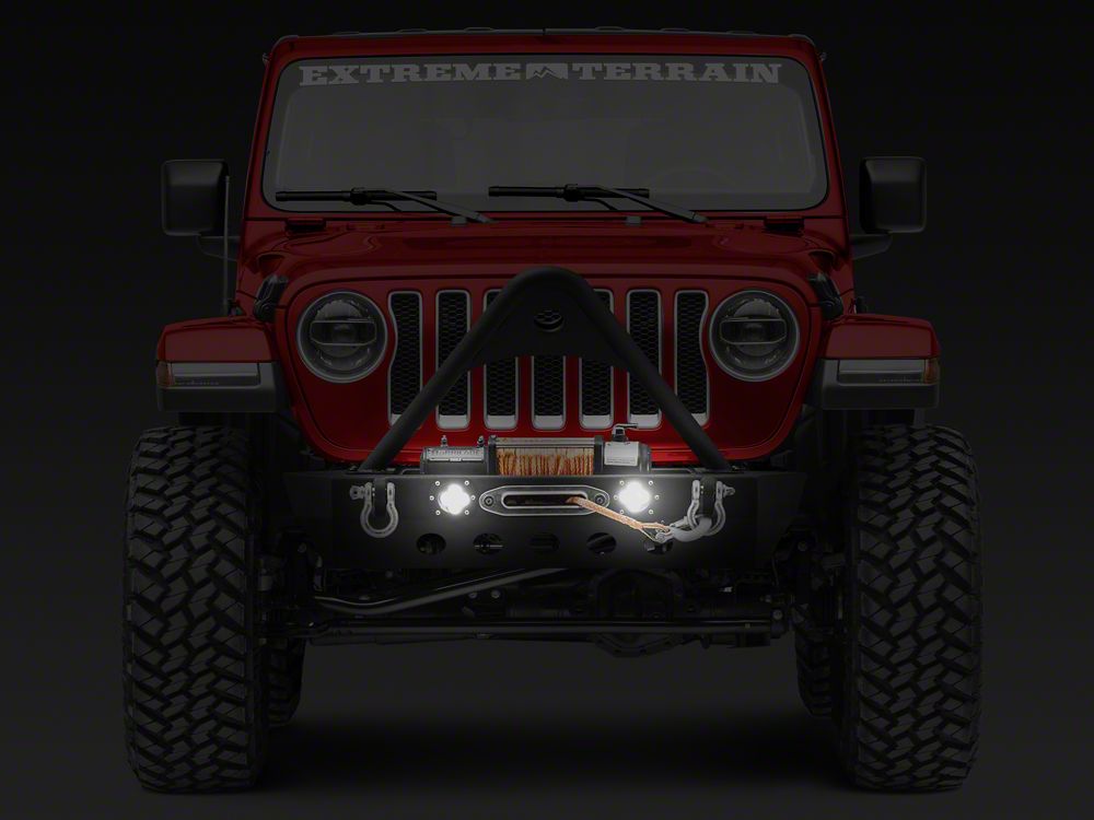 RedRock Stubby Winch Front Bumper with LED Lights and Stinger Bar (18-25 Jeep Wrangler JL)