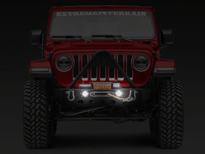 RedRock Stubby Winch Front Bumper with LED Lights and Stinger Bar (18-25 Jeep Wrangler JL)