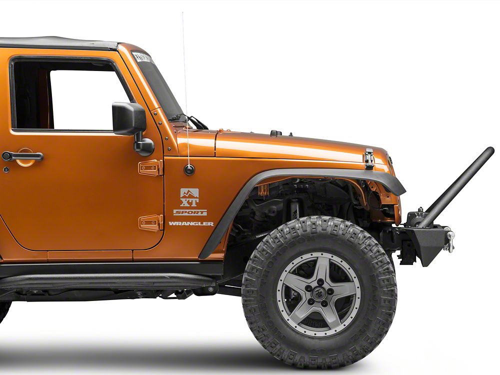 RedRock Stubby Winch Front Bumper with LED Lights and Stinger Bar (07-18 Jeep Wrangler JK)