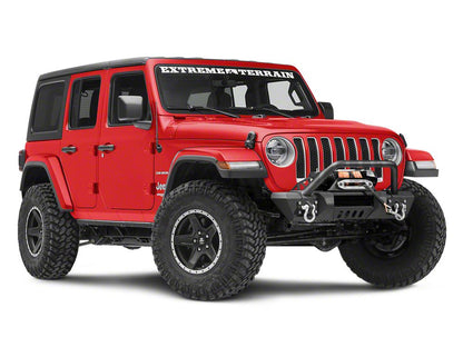 RedRock Stubby HD Pre-Runner Winch Front Bumper with Light Bar Tabs (18-25 Jeep Wrangler JL)