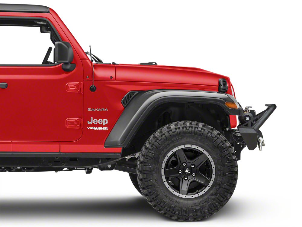 RedRock Stubby HD Pre-Runner Winch Front Bumper with Light Bar Tabs (18-25 Jeep Wrangler JL)