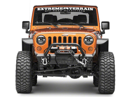 RedRock Stubby HD Pre-Runner Winch Front Bumper with Light Bar Tabs (07-18 Jeep Wrangler JK)