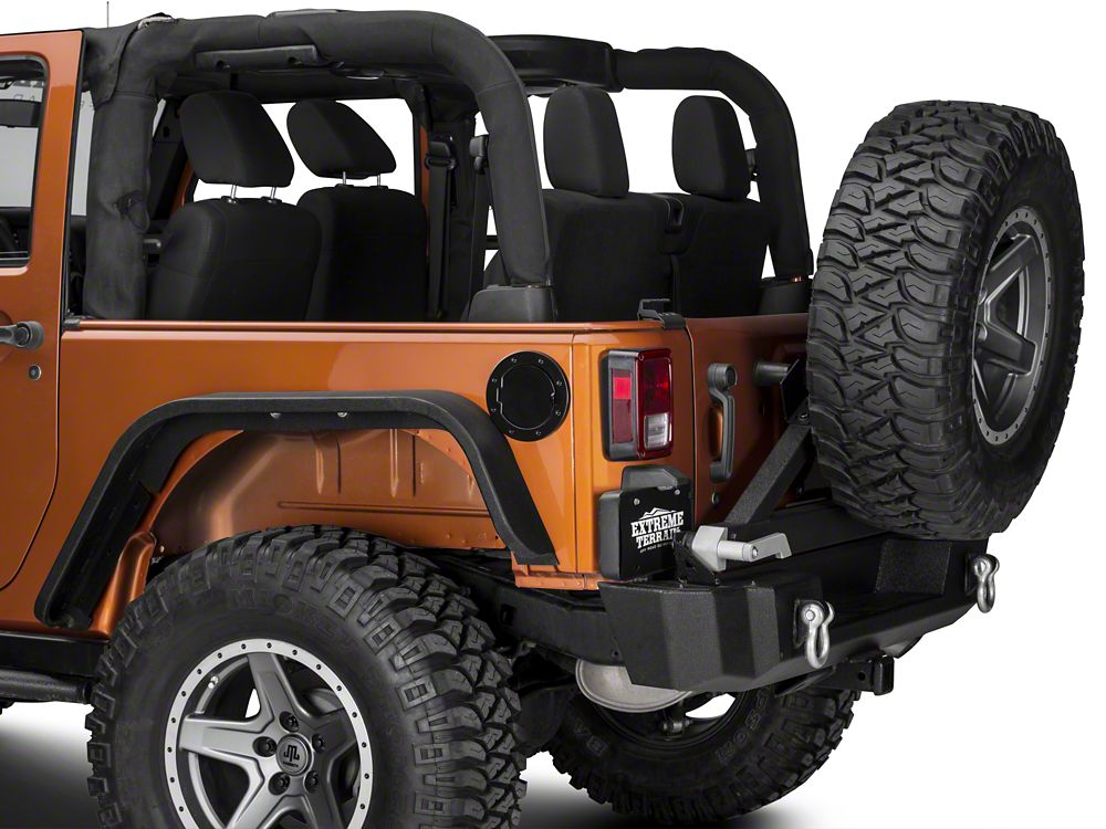 RedRock Non-Locking Fuel Door; Black (07-18 Jeep Wrangler JK)