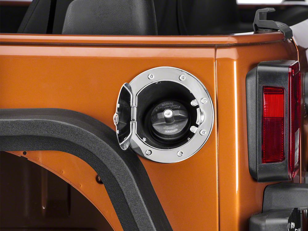 RedRock Non-Locking Fuel Door; Stainless Steel (07-18 Jeep Wrangler JK)