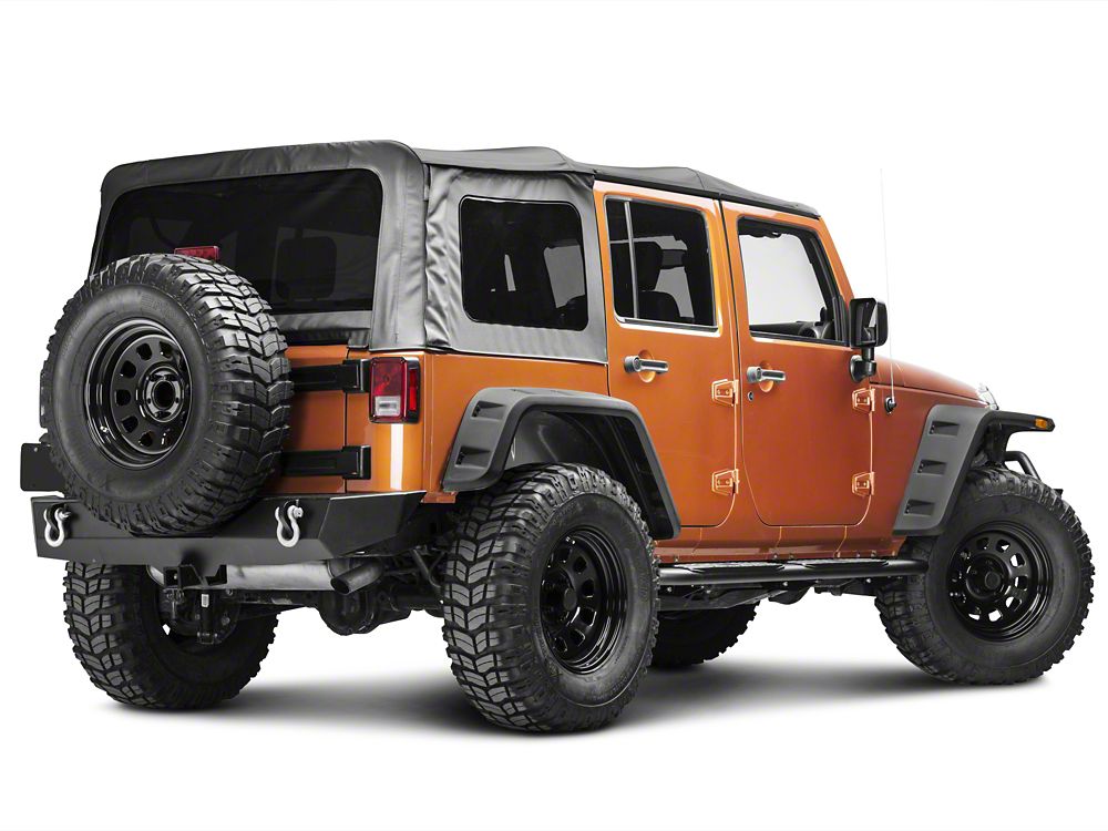 RedRock Pinnacle Oval Bent End Side Step Bars; Textured Black (07-18 Jeep Wrangler JK 4-Door)