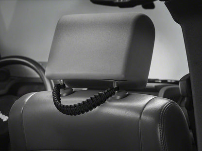 RedRock Headrest Paracord Grab Handles; Black (07-25 Jeep Wrangler JK & JL)