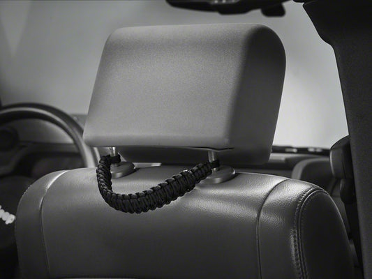 RedRock Headrest Paracord Grab Handles; Black (07-25 Jeep Wrangler JK & JL)