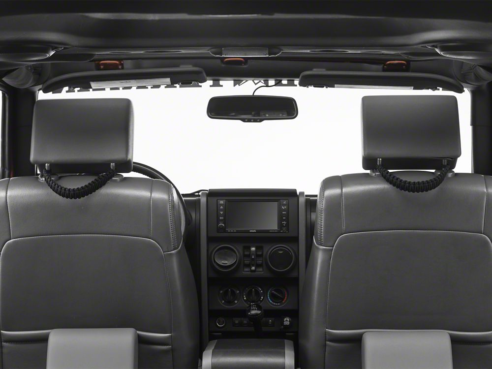 RedRock Headrest Paracord Grab Handles; Black (07-25 Jeep Wrangler JK & JL)