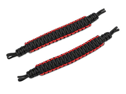 RedRock Headrest Paracord Grab Handles; Black and Red (07-25 Jeep Wrangler JK & JL)