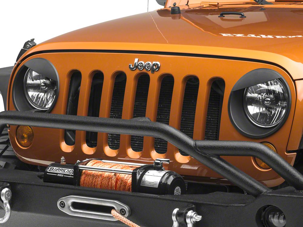 RedRock Angry Eyes Headlight Conversion; Black (07-18 Jeep Wrangler JK)