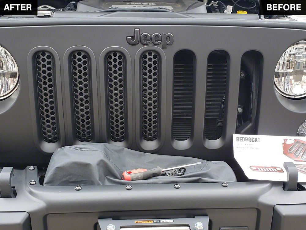 Redrock ハニカムグリルインサート;マットブラック 07-18 Jeep RedRock Honeycomb Grille Inserts; Matte Black (07-18 Jeep