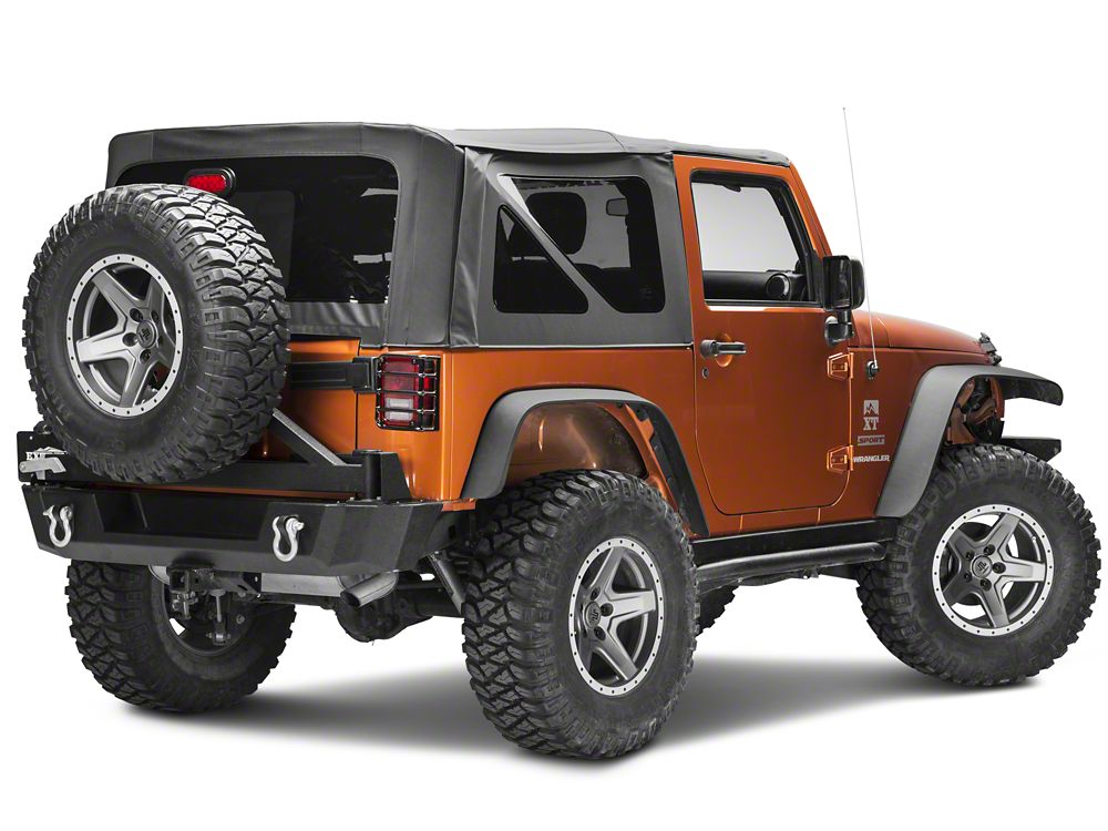 RedRock Euro Style Tail Light Guards; Black (07-18 Jeep Wrangler JK)
