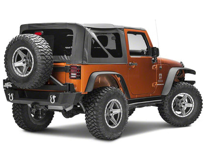 RedRock Euro Style Tail Light Guards; Black (07-18 Jeep Wrangler JK)