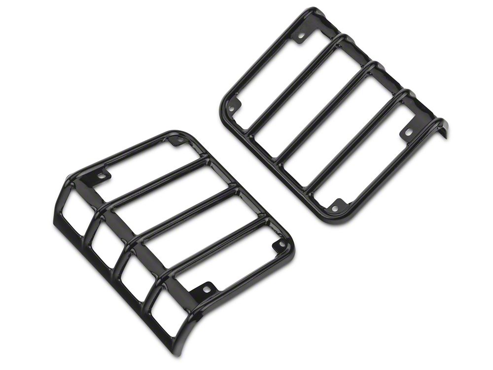 RedRock Euro Style Tail Light Guards; Black (07-18 Jeep Wrangler JK)