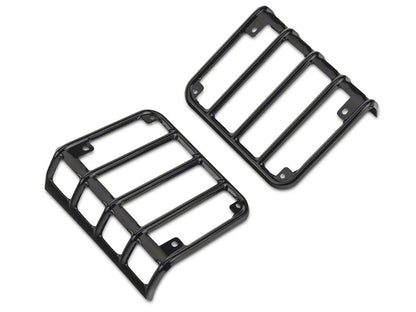 RedRock Euro Style Tail Light Guards; Black (07-18 Jeep Wrangler JK)