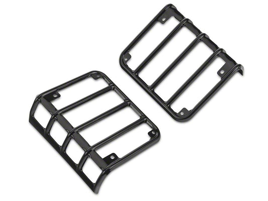 RedRock Euro Style Tail Light Guards; Black (07-18 Jeep Wrangler JK)