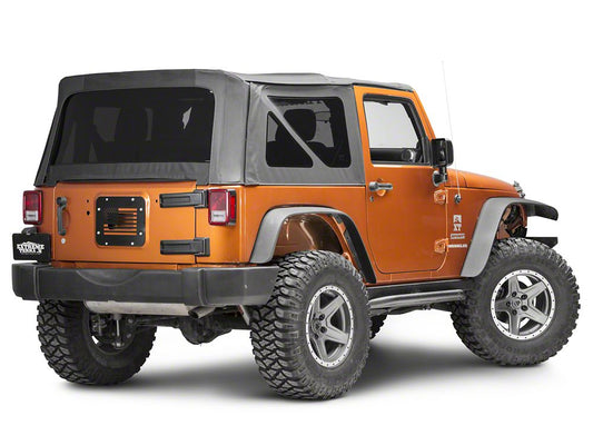 RedRock Old Glory Spare Tire Delete Plate; Textured Black (07-18 Jeep Wrangler JK)