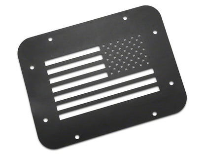 RedRock Old Glory Spare Tire Delete Plate; Textured Black (07-18 Jeep Wrangler JK)