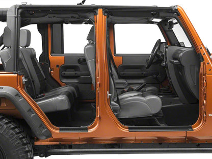 RedRock Diamond Pattern Door Entry Guards; Black (07-18 Jeep Wrangler JK)