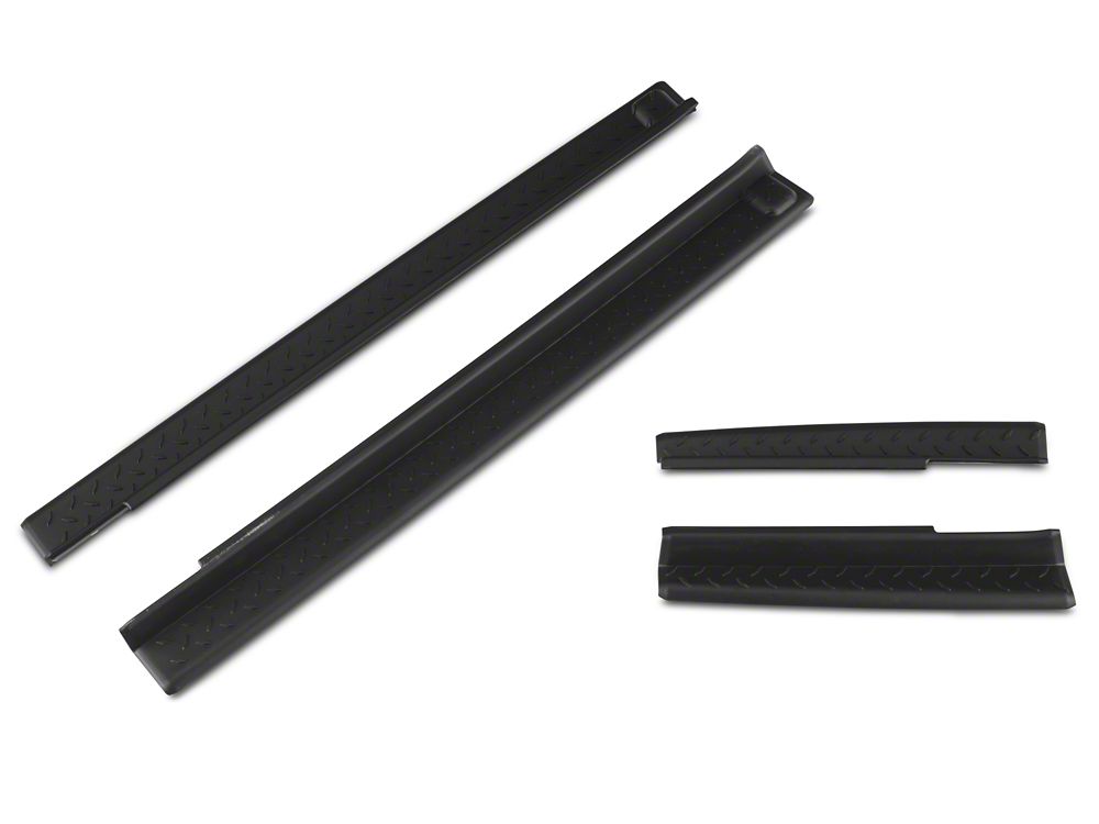 RedRock Diamond Pattern Door Entry Guards; Black (07-18 Jeep Wrangler JK)