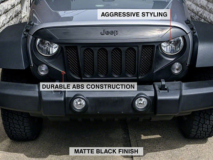 RedRock Avenger Grille; Matte Black (07-18 Jeep Wrangler JK)