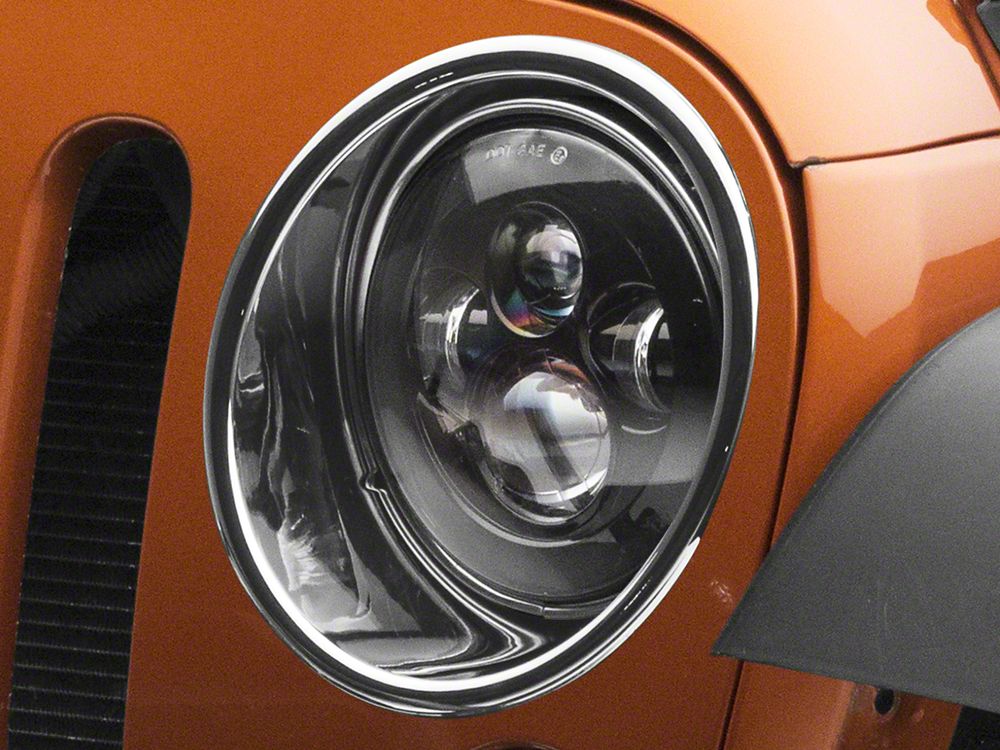 RedRock Headlight Bezels; Chrome (07-18 Jeep Wrangler JK)